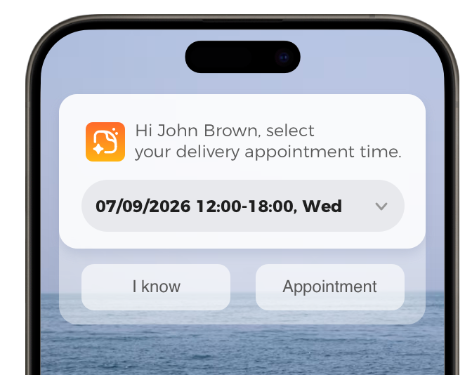 Scheduled delivery appointment