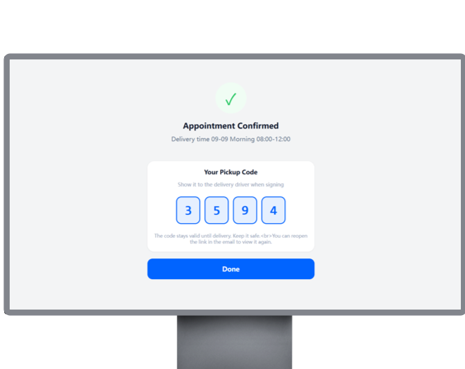 Verified PIN pickup code